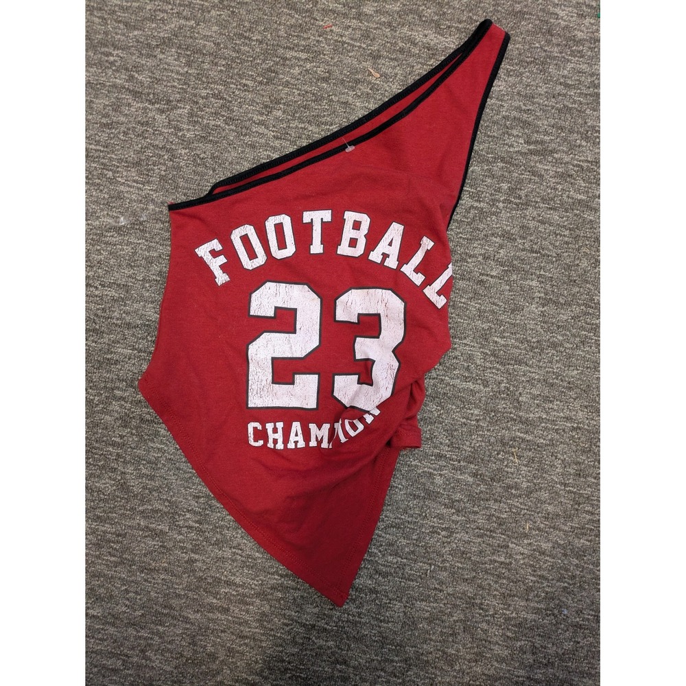 Goodie Two Sleeves Tank Top Women's XS Red One-Shoulder Football Champion 23